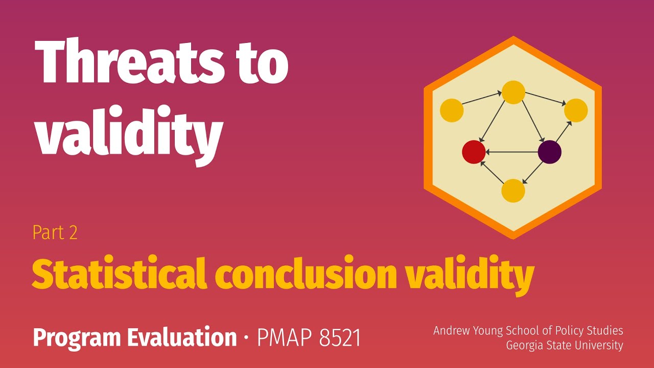 PMAP 8521 • (6) Threats to validity: (2) Statistical conclusion validity