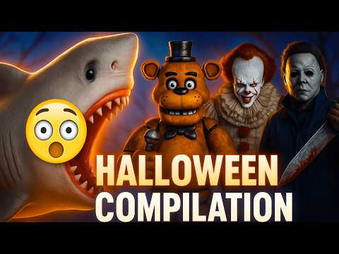 Try not to Laugh with Shark Puppet (HALLOWEEN COMPILATION)