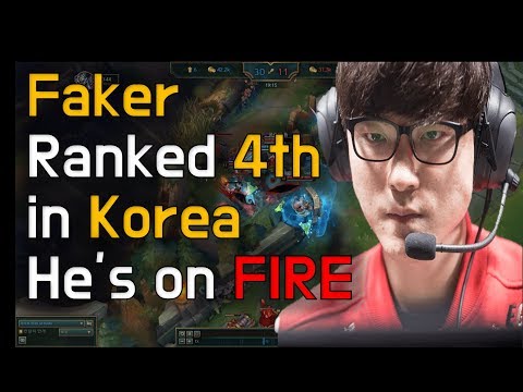 Faker vs Pirean(sub mid in skt) - Faker ranks fourth and Nobody can stop him