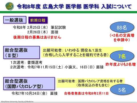 広島大学 医学部医学科紹介・医学科入試説明（オープンキャンパス2025）