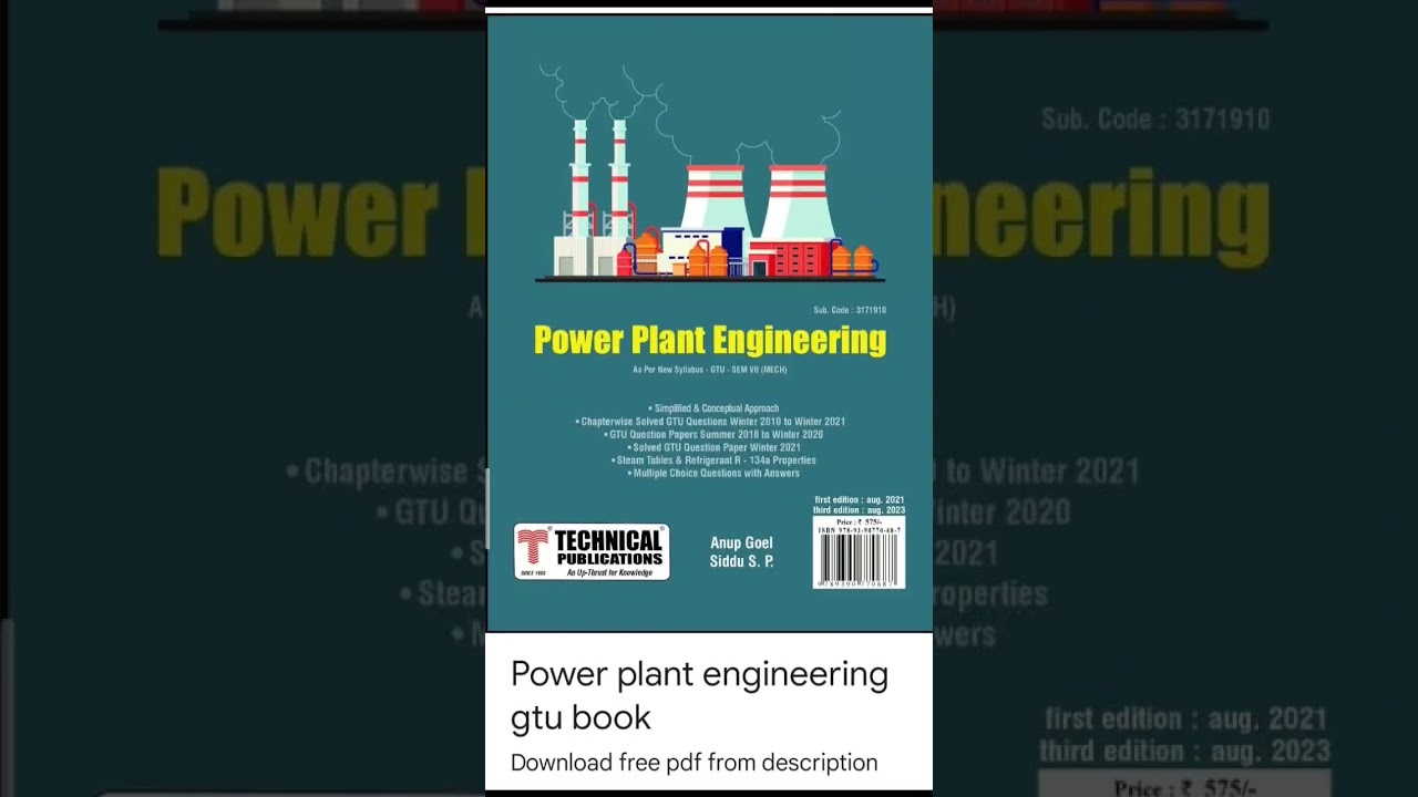 Power plant engineering/gtu/BE/sem 7/Mechanical engineering books pdf