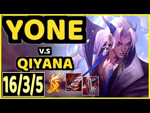YONE vs QIYANA - 16/3/5 KDA MID GAMEPLAY - EUW Ranked GRANDMASTER