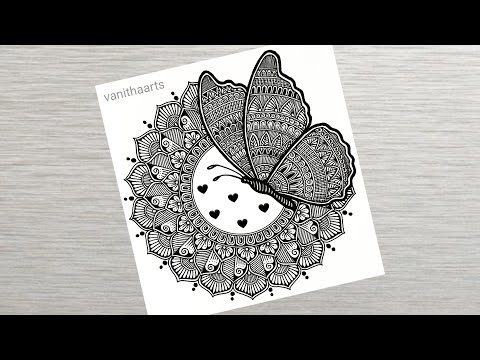 Butterfly Mandala Art | Mandala Art for Beginners Step-by-Step Tutorial #vanithaarts #butterfly