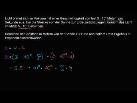 Textaufgabe zur Exponentialschreibweise: Lichtgeschwindigkeit