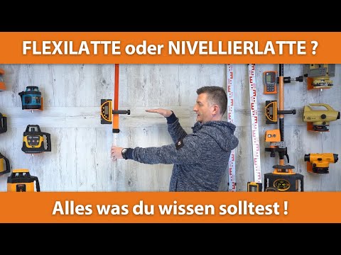 Nivellierlatte vs Flexilatte  - Welche ist für einen Rotationslaser, Baulaser oder Nivelliergerät?