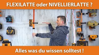 Nivellierlatte vs Flexilatte - Welche ist für einen Rotationslaser, Baulaser oder Nivelliergerät?