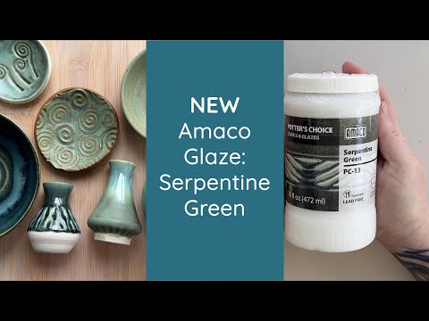 Testing Amaco's NEW glaze: Serpentine Green (on my quest for the perfect matte-glossy glaze)