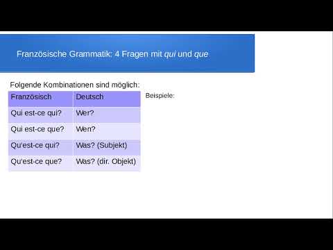 Fragen mit qui und que in Kombination mit "est-ce"