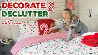 Clean and Decorate with me |  Christmas Bedding and Huge Declutter!