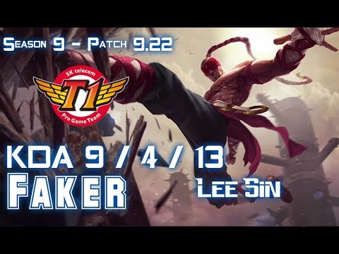 SKT T1 Faker LEE SIN vs NIDALEE Jungle - Patch 9.22 KR Ranked