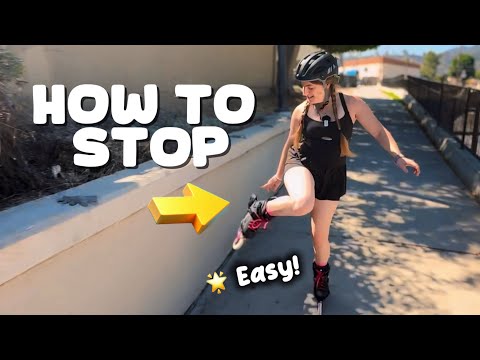 How to stop on inline skates using the heel brake + 3 other easy stops for beginners!