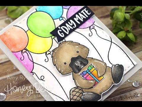 Honey Bee Stamps Penny the Platypus | Distress Ink & Copic Markers