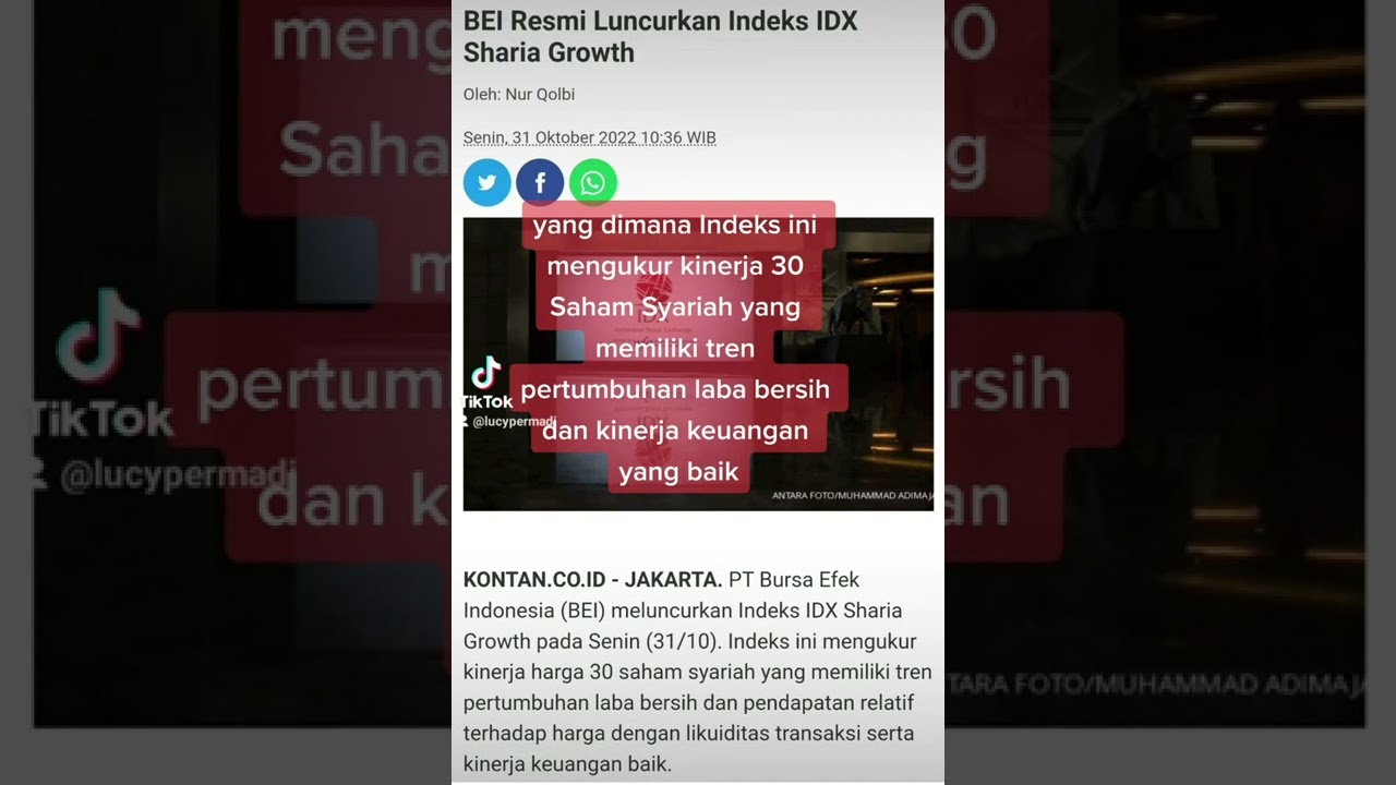 IDX Sharia Growth Index. #shariaindex #bei #saham #index #idx