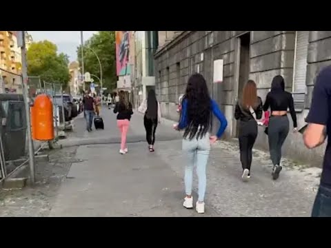 Berlin Pretty Girls. Kurfürstenstrasse street in Berlin. Red light district in Berlin.