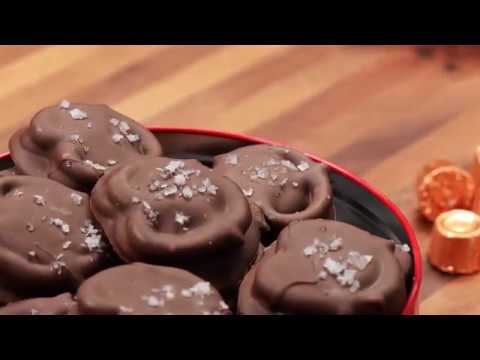 Caramel Stuffed Chocolate Covered Pretzels // Real Housemoms