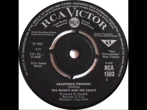 UK New Entry 1966 (122) The Mama's & The Papa's - California Dreamin'