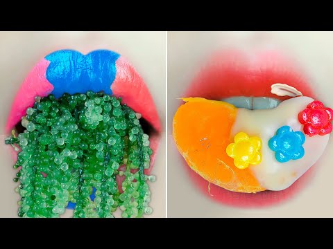 ASMR Raw Sea Grape, Chocolate Covered Tangerine🍊Satisfying Crunchy Eating Sounds ASMR #shorts