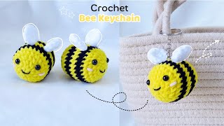 🐝 Crochet Bee Keychain Step by Step ✨ Easy Tutorial for Beginners
