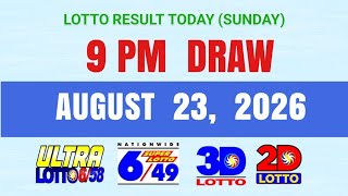 Lotto Results Today 9pm Draw August 23, 2026 PCSO 6/58, 6/49