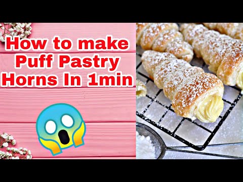 How to make Puff Pastry Cream Horns in 1 minute