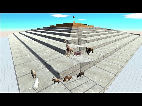 All animal speed race. Climb on the pyramid course! | Animal Revolt Battle Simulator