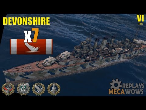 Devonshire 7 Kills & 109k Damage | World of Warships Gameplay