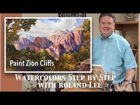 Kinesava Cliffs - Roland Lee Watercolor Painting Step by Step