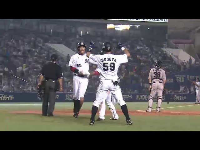 7回裏 マリーンズ根元が代打起用に応えるタイムリー安打!! 4-4の同点に追いつく!!  2014/6/3 M-D