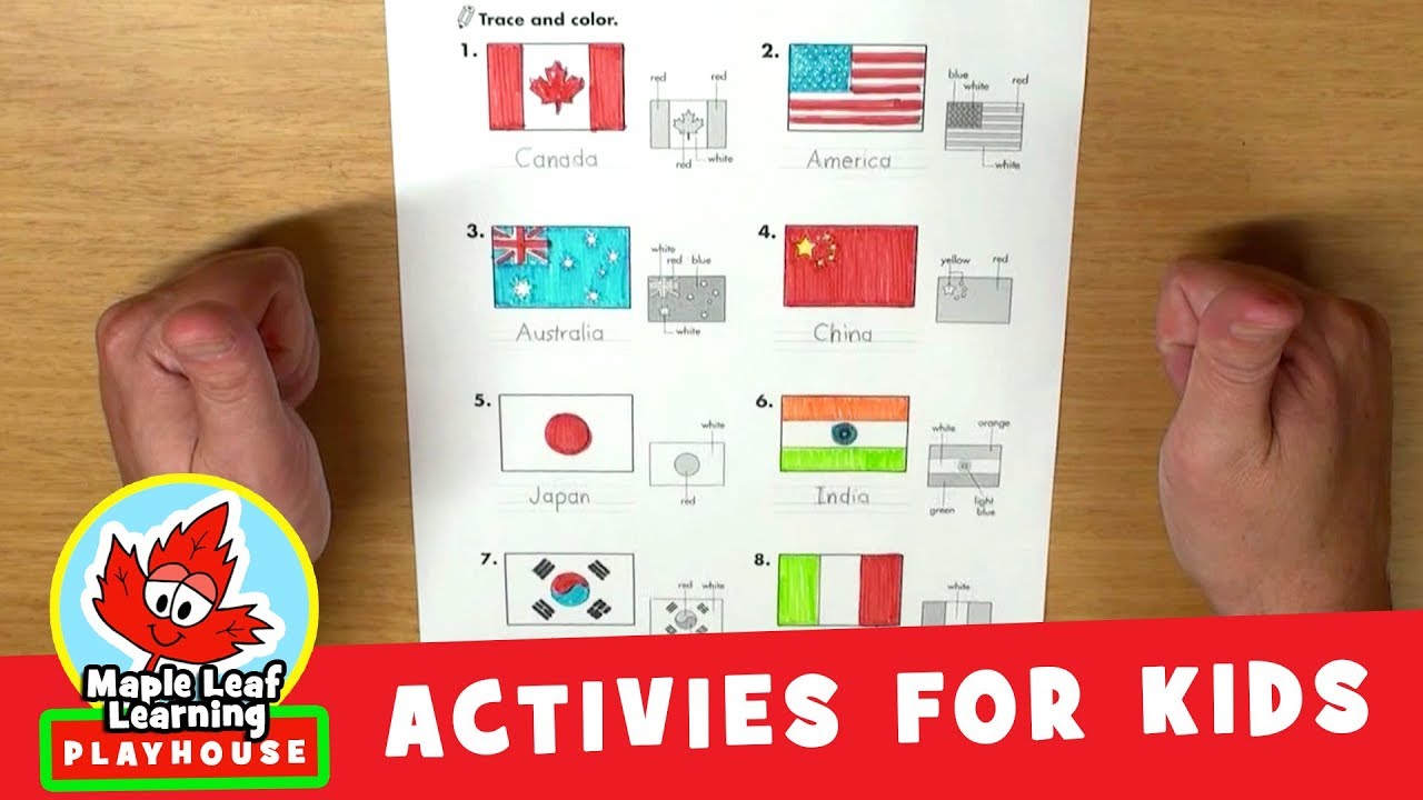 Flags of the World Activity for Kids | Maple Leaf Learning Play