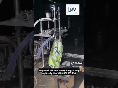 Máy chiết rót nước giặt tự động HV-NGTD12 và HV-TNGTD18 Máy chiết rót 2 vòi bán tự động chiết nước giặt túi