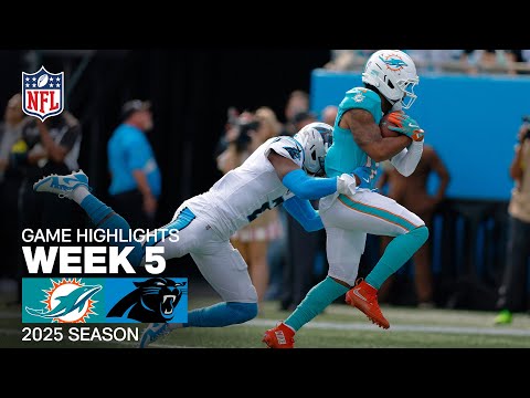 Miami Dolphins vs. Carolina Panthers Game Highlights | NFL 2025 Season Week 5