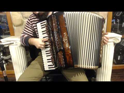 BELTSPIRVDFWR - Walnut Root Gold Beltuna Spirit V Piano Accordion Dual Face LMMMH 41 120 $13999
