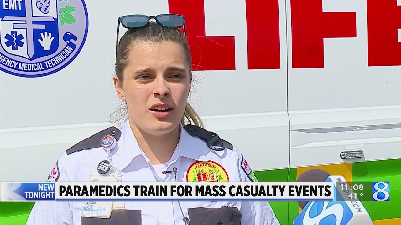 Paramedics prepare with mock mass casualty training