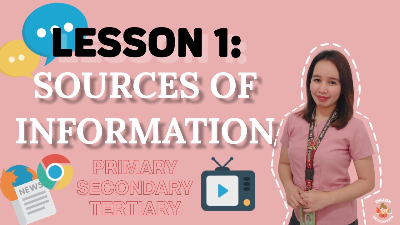 LESSON 1: SOURCES OF INFORMATION (PRIMARY, SECONDARY, TERTIARY)
