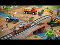 DIY Mini Tractor Builds Real Concrete Bridge Railway Track Satisfying Mini Construction Build