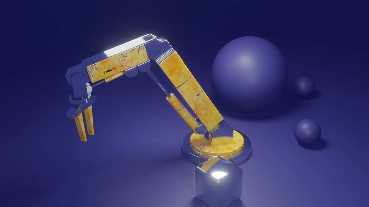 Stylized Industrial Robotic Arm 3D Model