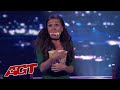 Spain Ventriliquist Celia Muñoz WOWS the Judges With Olivia Newton-John Tribute on AGT LIVE!