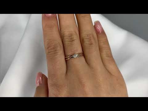 Колечко или белого и красного золота с бриллиантом 0.11ct 3/5A