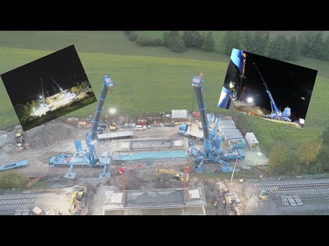 500 und 450 Tonnen Liebherr Autokrane der Firma AKM auf einer Baustelle der "beck-bau GmbH"