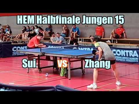 HEM 2021 Halbfinale Jungen 15 J. Zhang vs B. Sui | Tischtennis