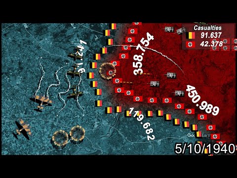 Battle of Belgium in 1 Minute using Google Earth | WW2 Map Animation