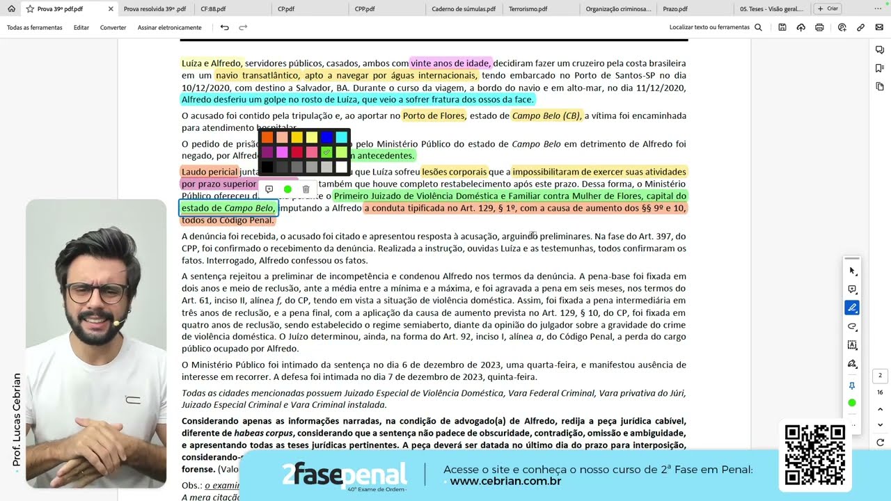 Apelação -  2ª Fase OAB (Penal) | Resolvendo o 39º Exame