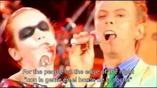 Annie Lennox  &amp; David Bowie - Live -  &quot;Under pressure&quot; (Subtítulos Inglés - Español)