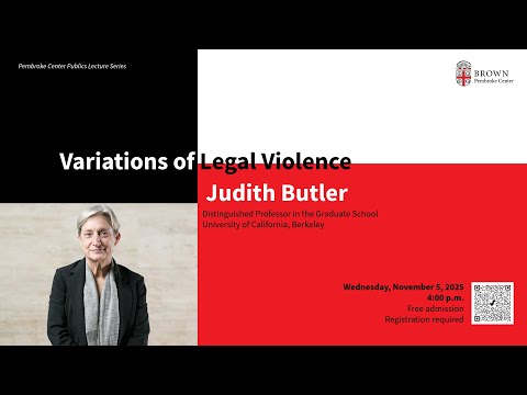The 2025-26 Pembroke Publics Lecture | Judith Butler