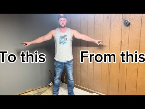 Wood paneling makeover | LOOKS LIKE DRYWALL