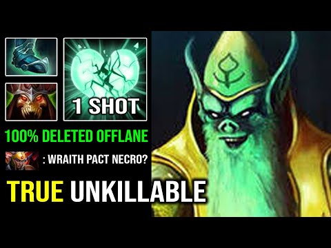 WTF Wraith Pact Necrophos is Just Unkillable 100% Deleted Offlane with 1 Shot Reaper Dota 2