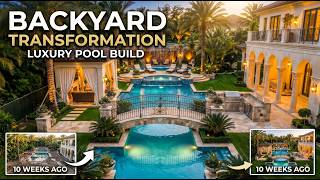 Luxury Pool, Pergola & Tropical Garden Construction Timelapse | Complete Backyard Transformation