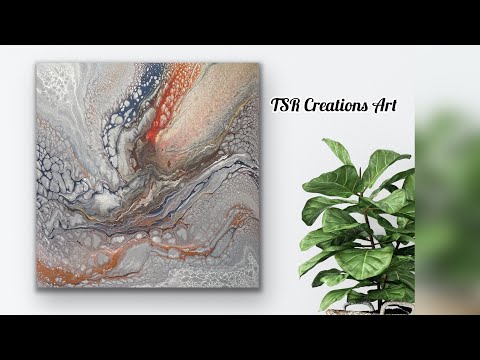 "Desert skies” PEARL CELL WRECKED PUDDLE POUR. Fluid art techniques