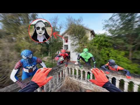 5 Spider Man Bros Face Evil Nun & Serbian Dancing in a Haunted Monastery (Horror Action POV)