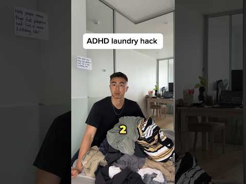 ADHD laundry hack, how to fold clothes in 2 seconds #adhd